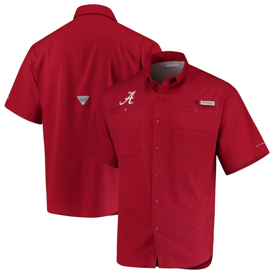 

Рубашка Columbia PFG Alabama Crimson Tide, малиновый
