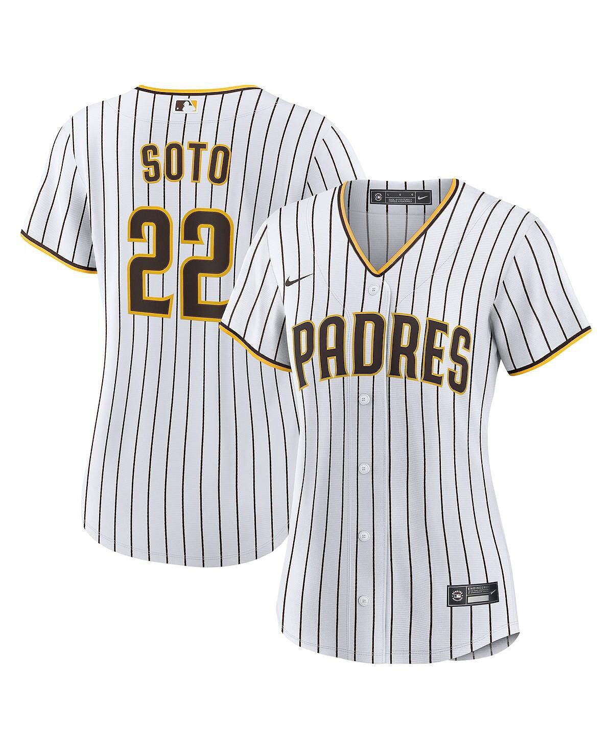 

Женская футболка Juan Soto White, Brown San Diego Padres Home Replica Player Nike