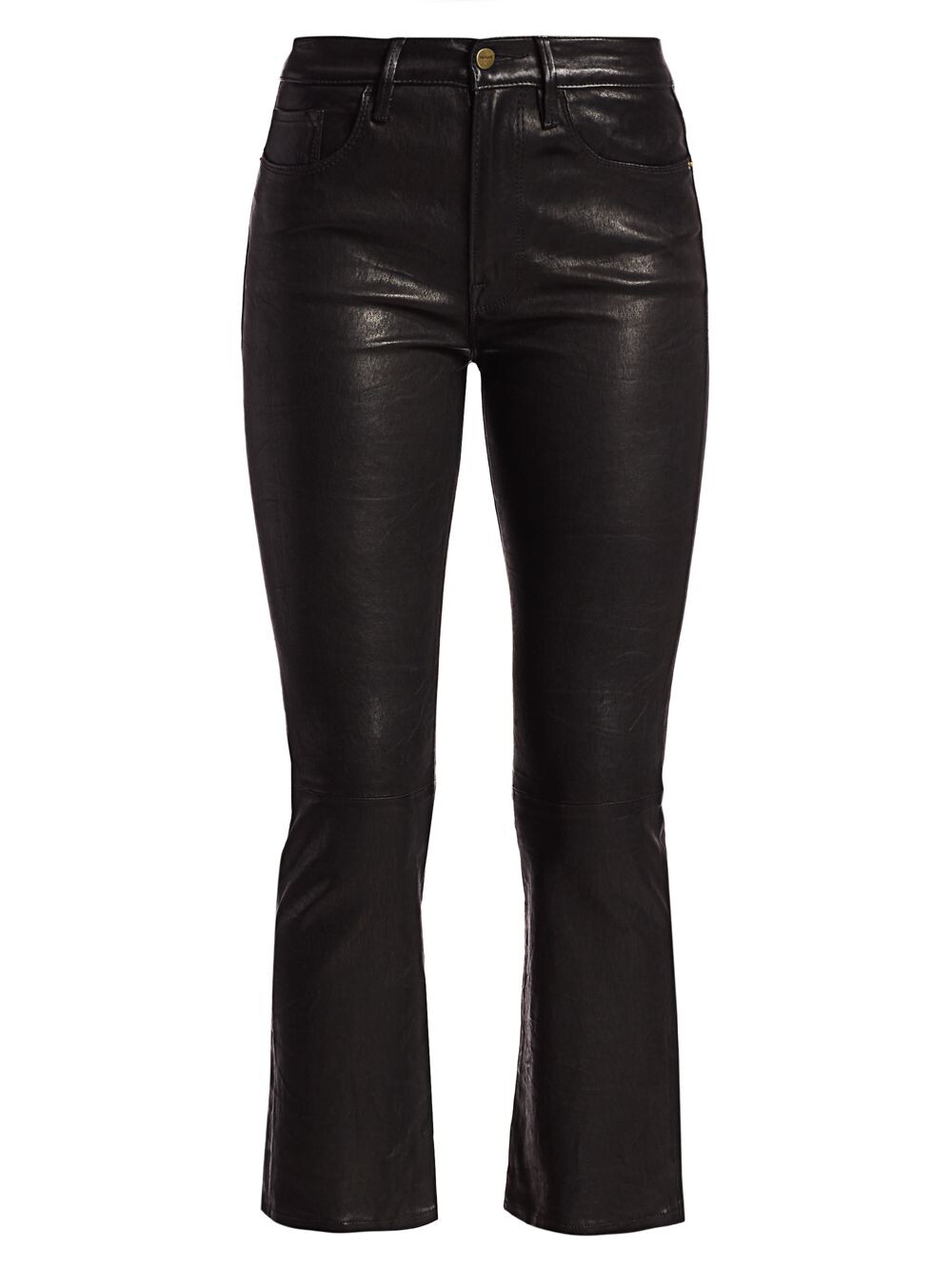 

Миниатюрные кожаные брюки Le Crop с высокой посадкой Bootcut Frame, черный