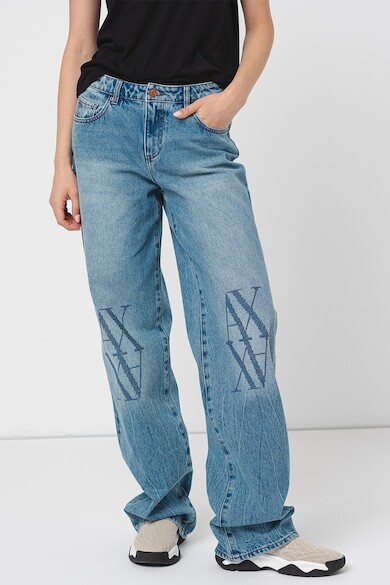 

Широкие джинсы с логотипом ARMANI EXCHANGE, синий меланж
