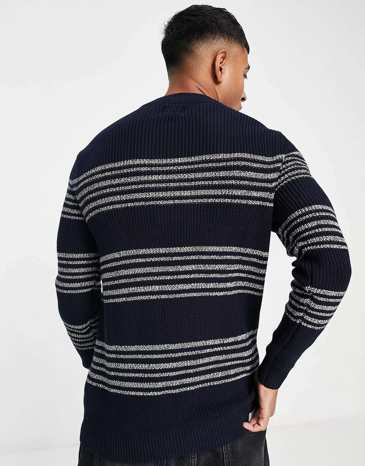 

Темно-синий джемпер в фактурную полоску Jack & Jones Premium