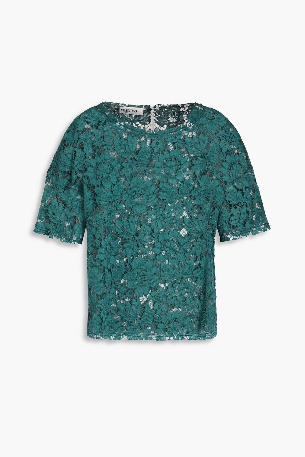 

Топ из хлопкового кружева на шнурке VALENTINO GARAVANI, зеленый