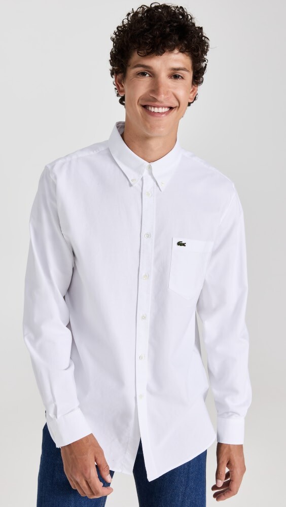 

Рубашка Lacoste Regular Fit Oxford Cotton, белый