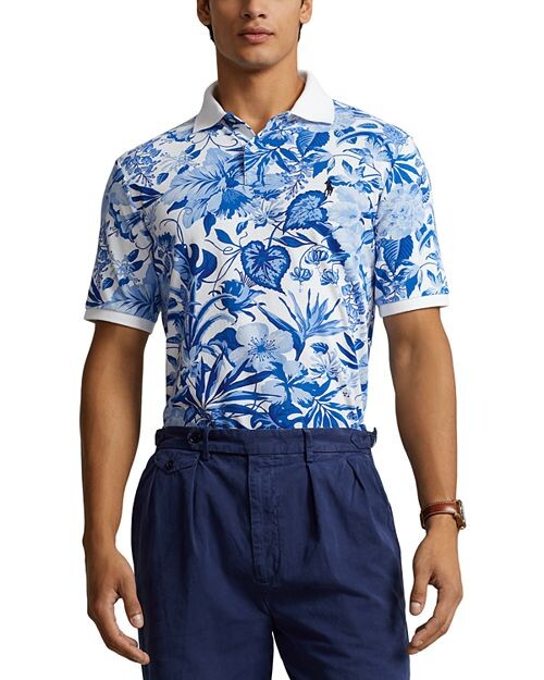 

Классическая рубашка-поло с принтом и принтом Polo Ralph Lauren, цвет Blue