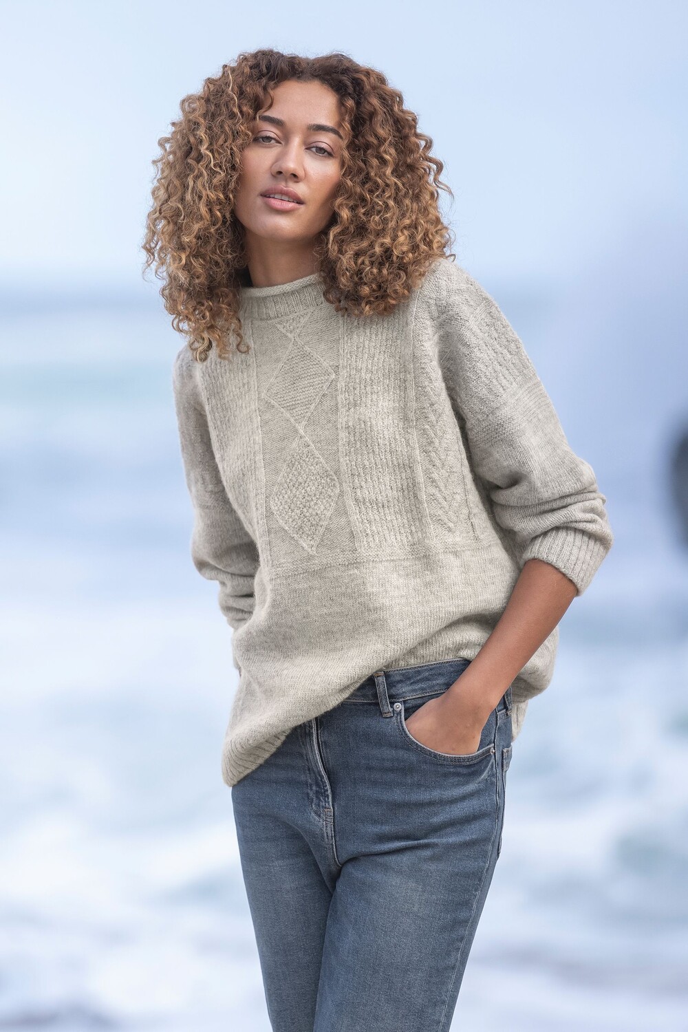 

Свитер Gansey из британской шерсти Celtic & Co., серый