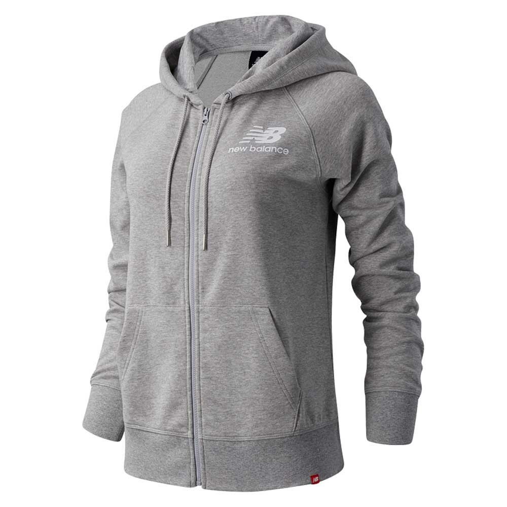 

Толстовка New Balance Essentials Stacked Logo Full Zip, серый