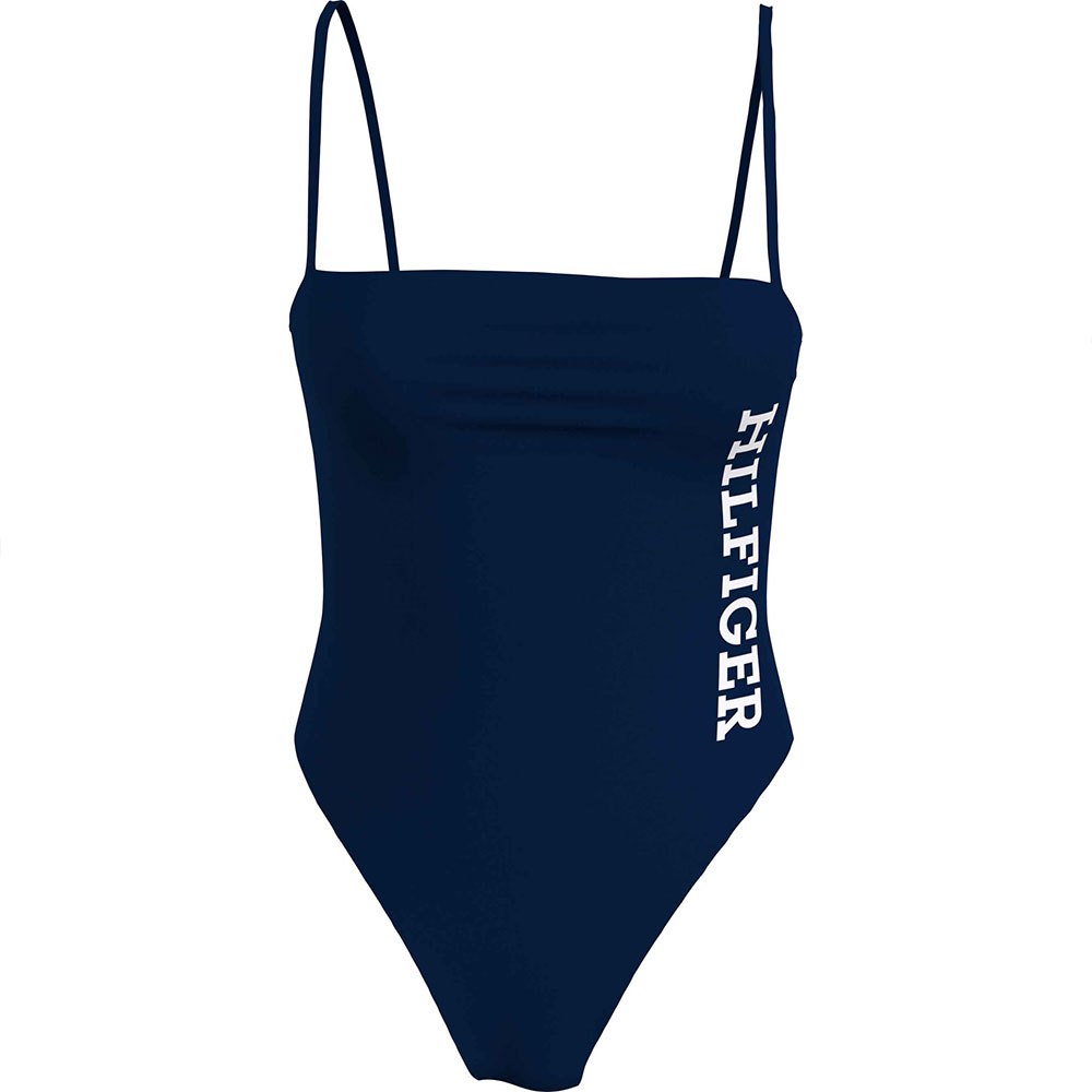 Купальник Tommy Hilfiger One Piece Swimsuit, синий 2023 contrasting leopard print one piece swimsuit