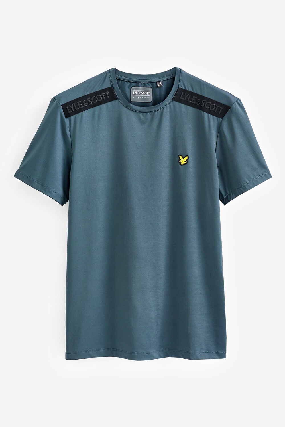 

Синяя футболка с брендингом на плечах Lyle & Scott, синий