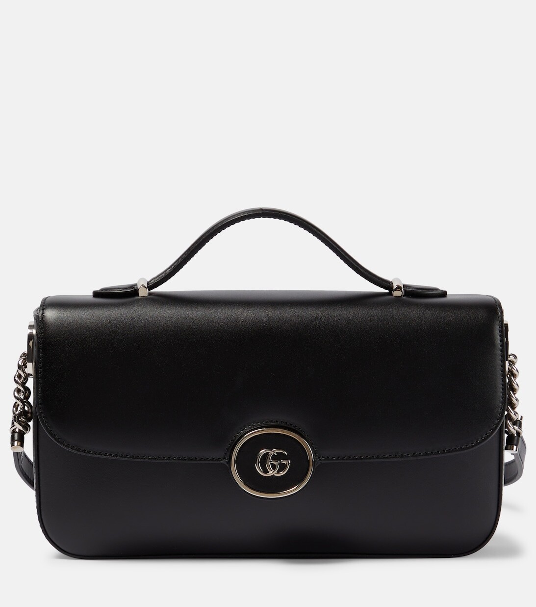 

Маленькая сумка на плечо Petite с узором GG Gucci, черный