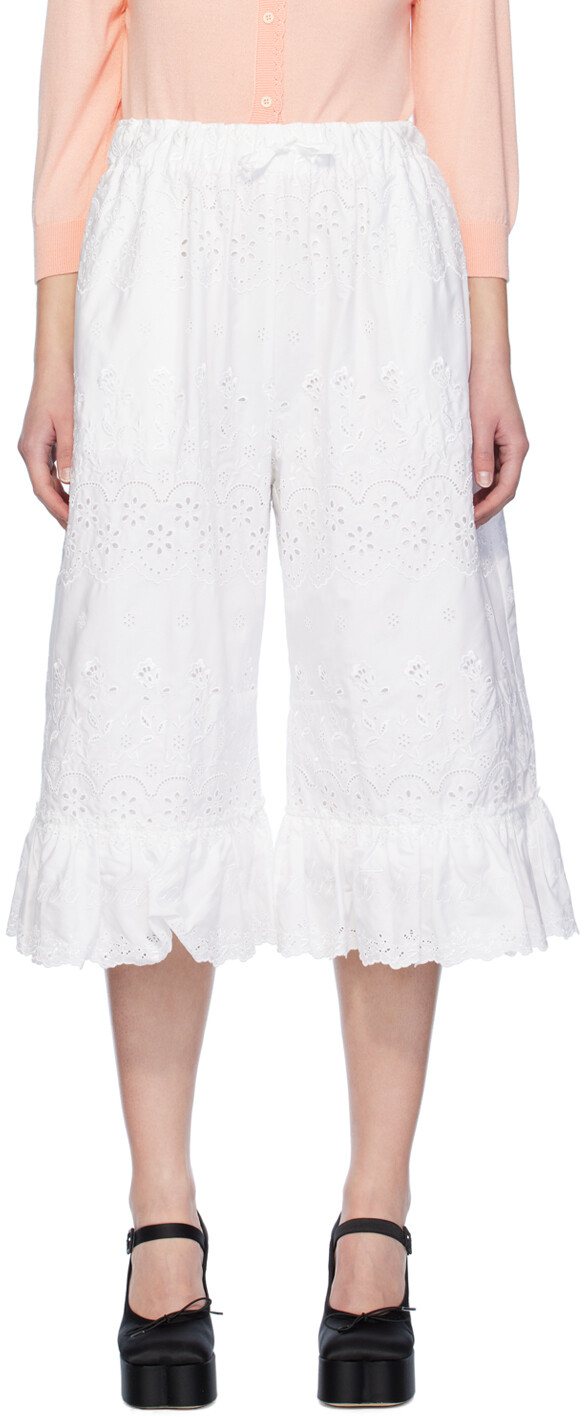 

Белые брюки на кулиске Simone Rocha, цвет White/White