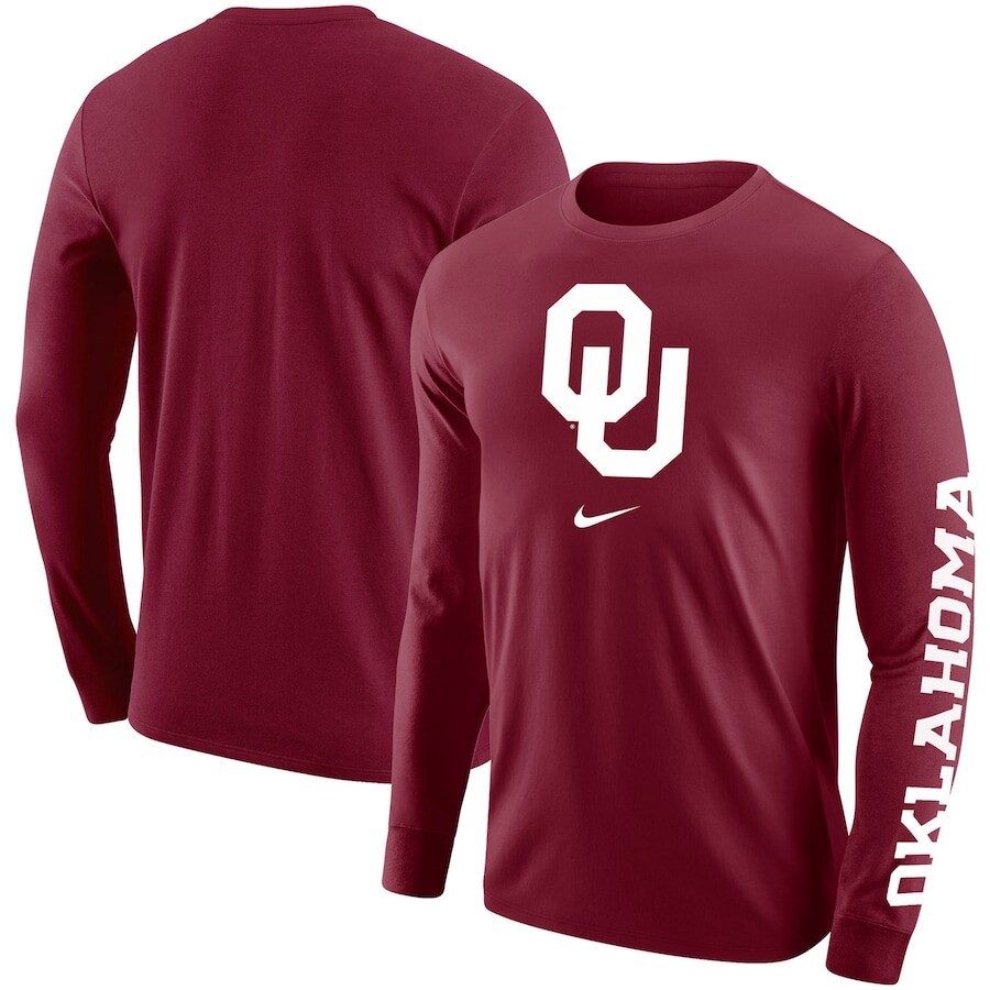 

Футболка с длинным рукавом Nike Oklahoma Sooners, малиновый