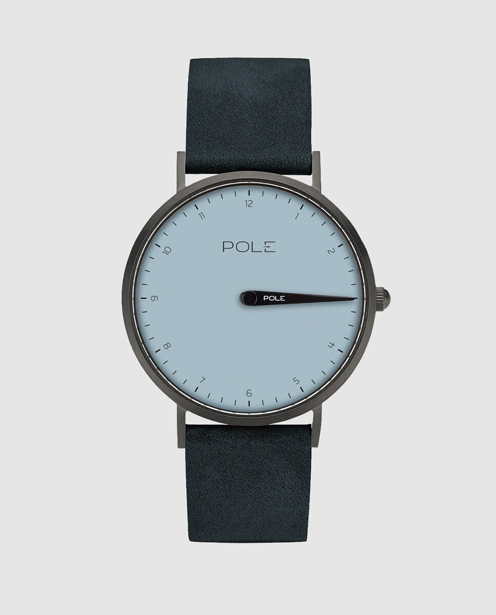 Pole Watches Женские часы THE 36 N-1003AB-NE10 темно-синие кожаные Pole Watches, темно-синий настенные часы бюрократ wallc r05p аналоговые синий
