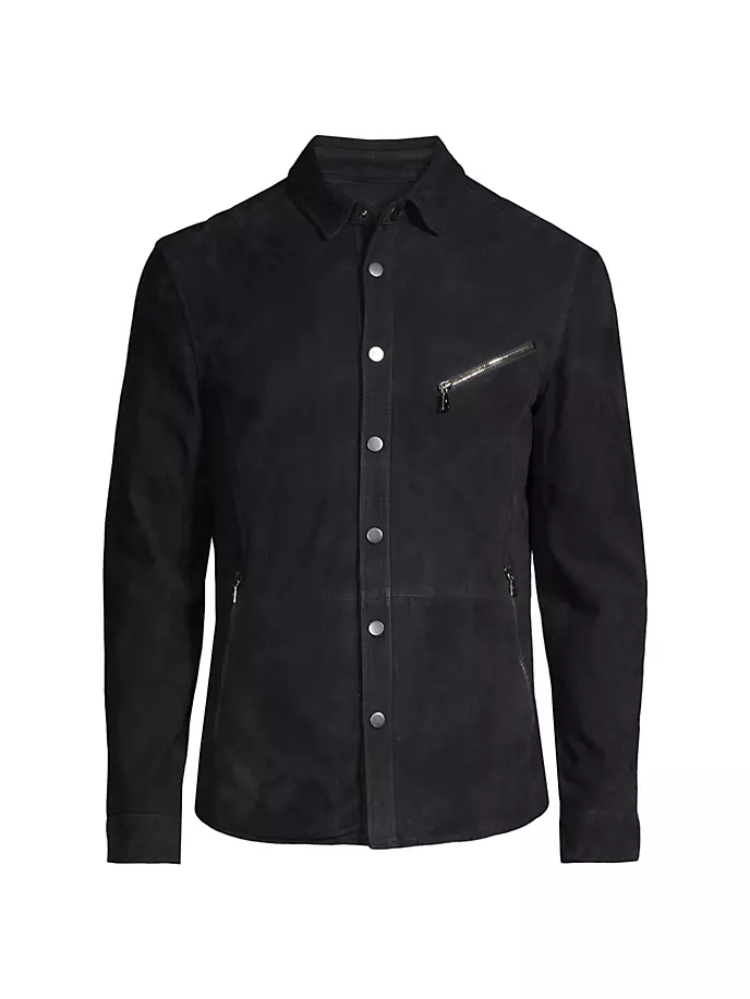 

Замшевая куртка-рубашка Snap John Varvatos, цвет midnight