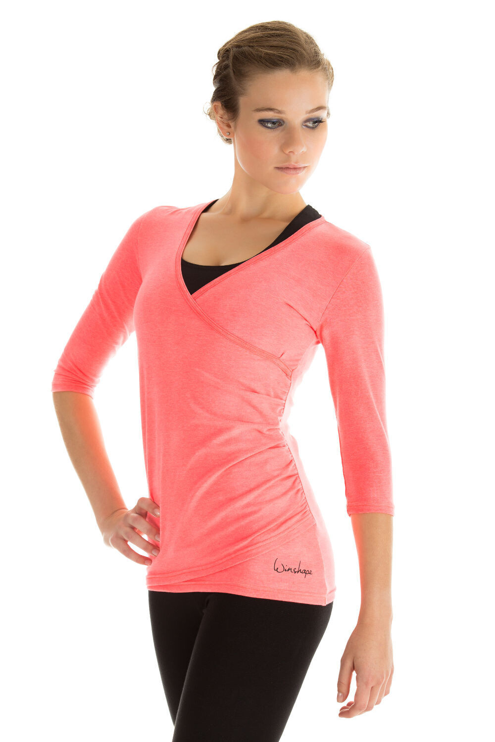 

Спортивная футболка Winshape 3/4 Arm Shirt, цвет neon coral