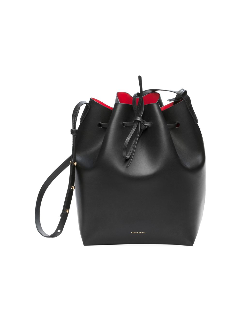 Кожаная сумка-мешок Mansur Gavriel, черный