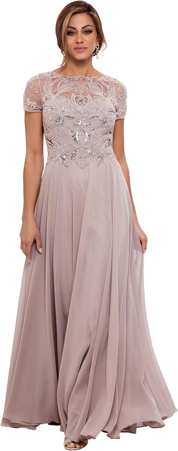 

Платье Long Chiffon Skirt with Bead Top XSCAPE, серо-коричневый