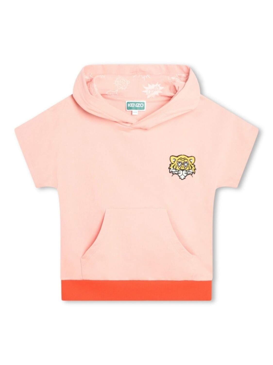 

Kenzo Kids худи с короткими рукавами и вышивкой Tiger, оранжевый