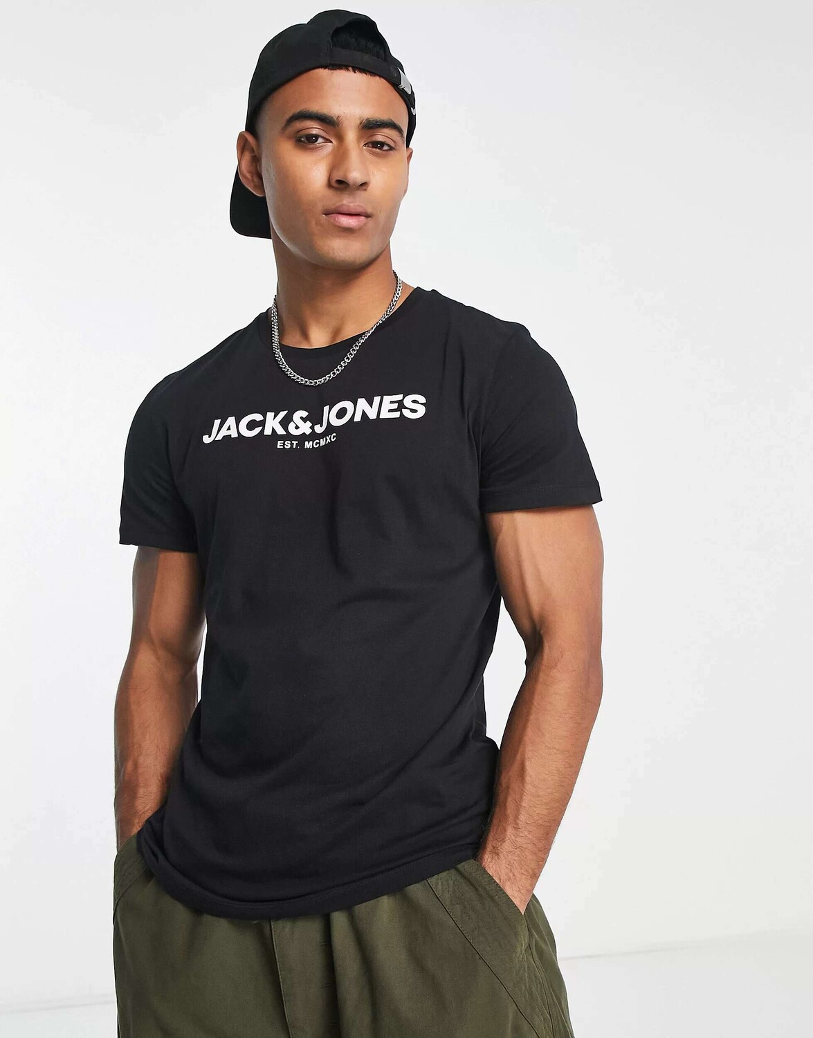 

Черная футболка с логотипом Jack & Jones, Черный