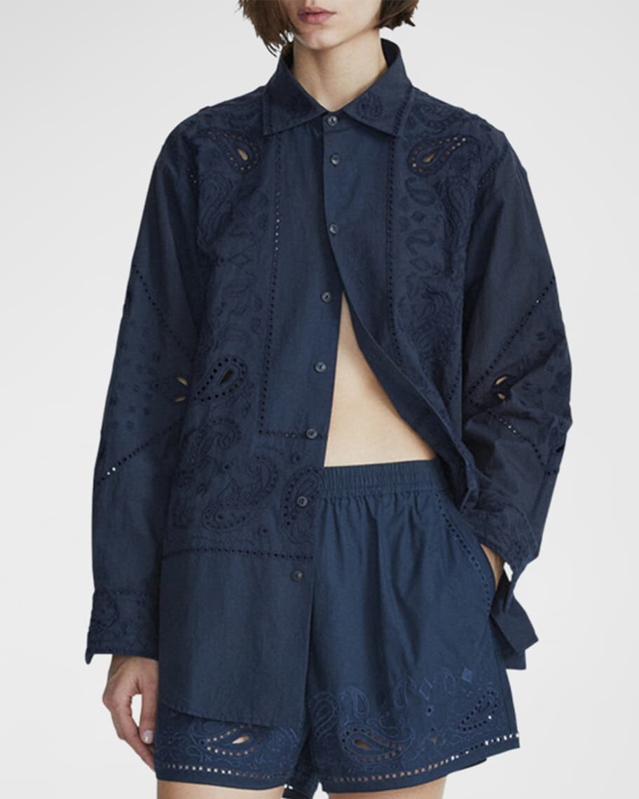 

Рубашка Vivian с вышивкой на пуговицах спереди Rag & Bone