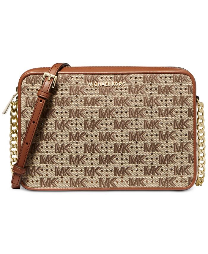 

Большая сумка через плечо East West, декорированная кристаллами логотипа Michael Kors, коричневый