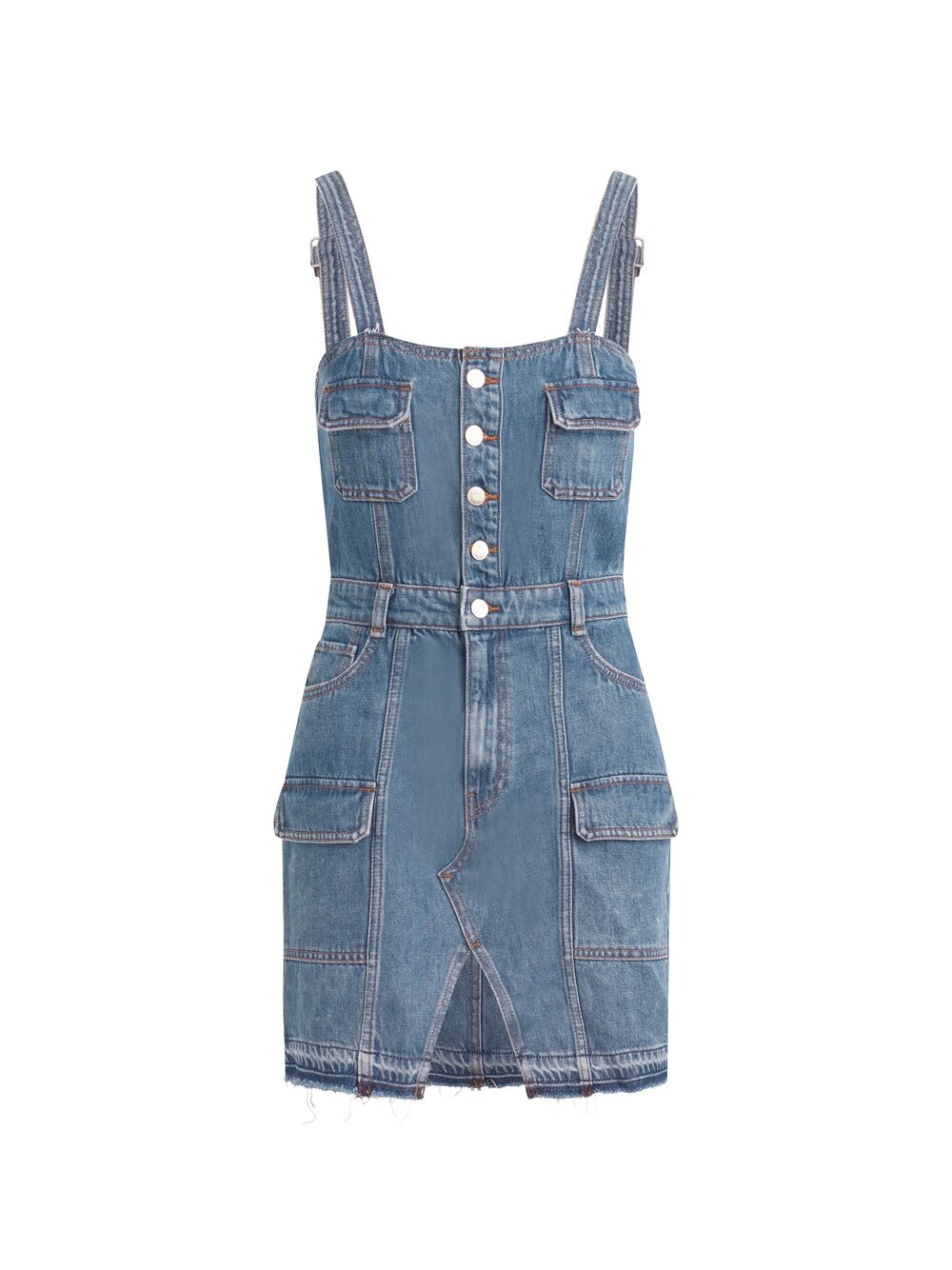 

Реконструированное джинсовое мини-платье карго Hudson Jeans