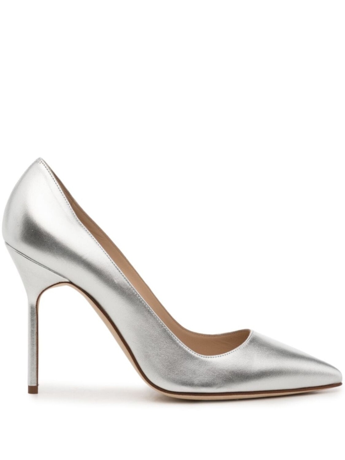 

Manolo Blahnik туфли с эффектом металлик, серебряный