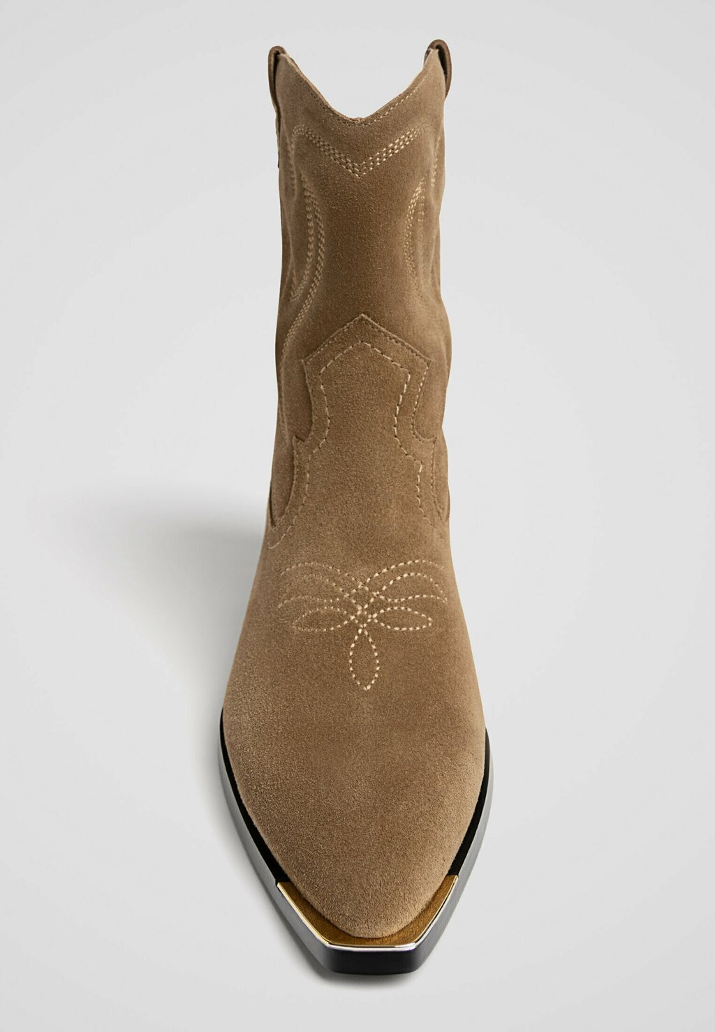 

Ковбойские/байкерские ботинки по щиколотку EMBROIDERED Stradivarius, коричневый