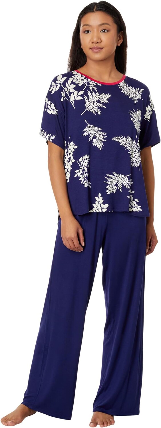 

Укороченная пижама с короткими рукавами Tommy Bahama, цвет Navy Leaves