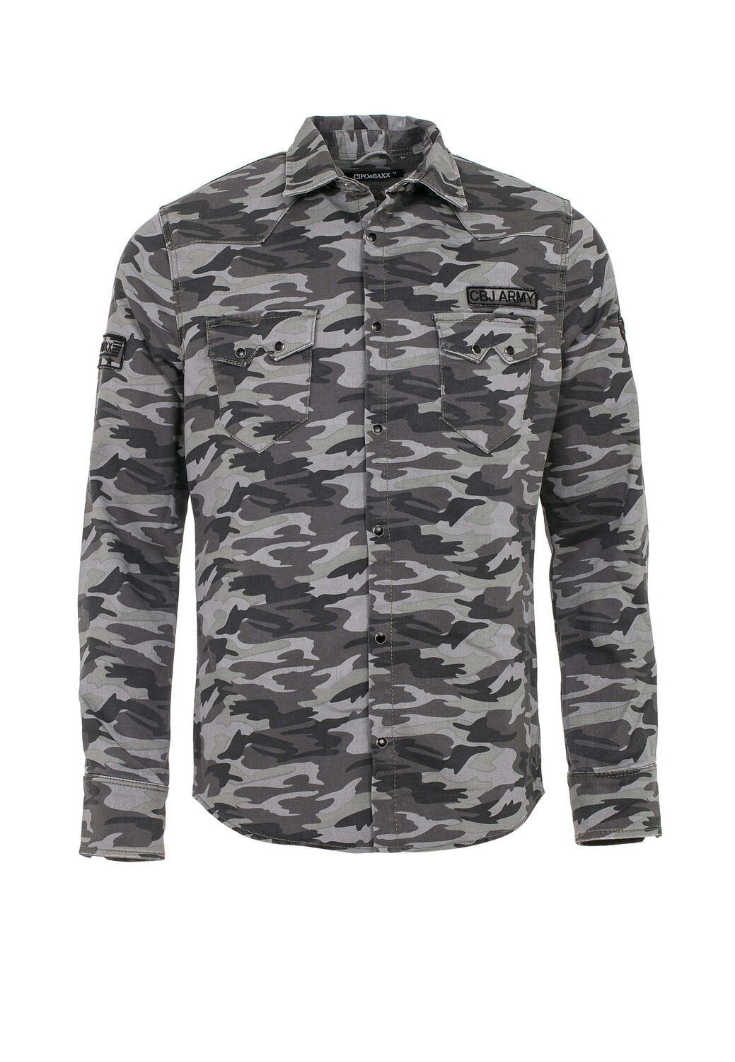 

Лонгслив Cipo & Baxx Camouflage Hemd, цвет Greycamouflage
