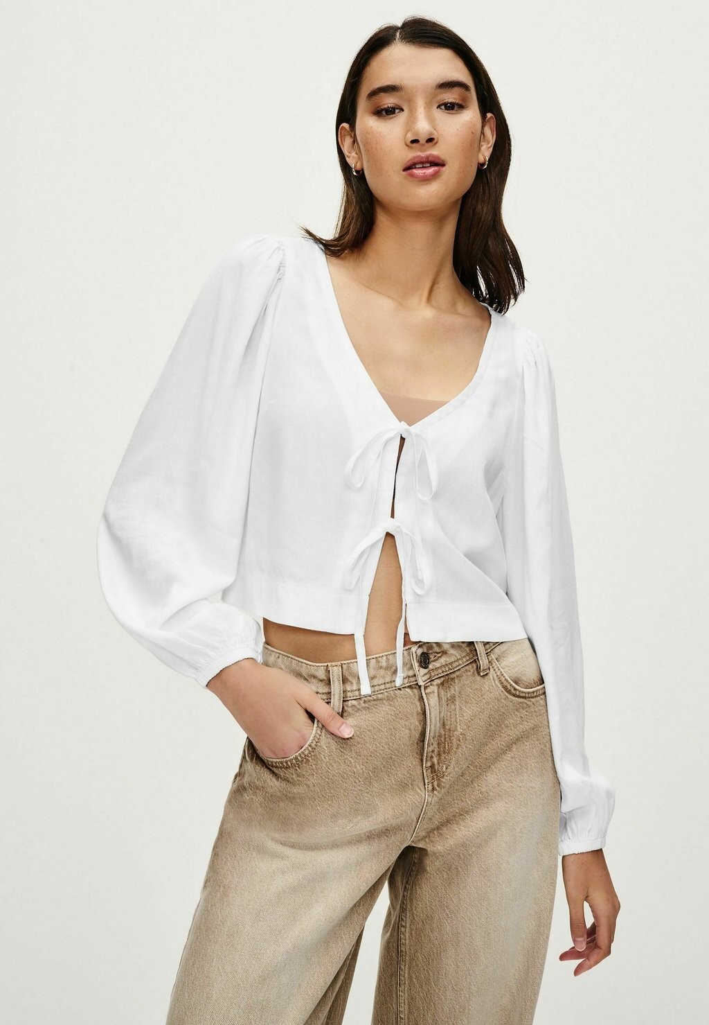 

Блузка TIE FRONT WITH REGULAR FIT Next, цвет white