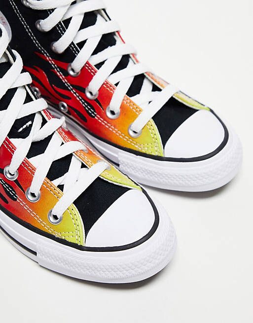 

Черные кроссовки Converse Chuck Taylor All Star Hi с пламенем