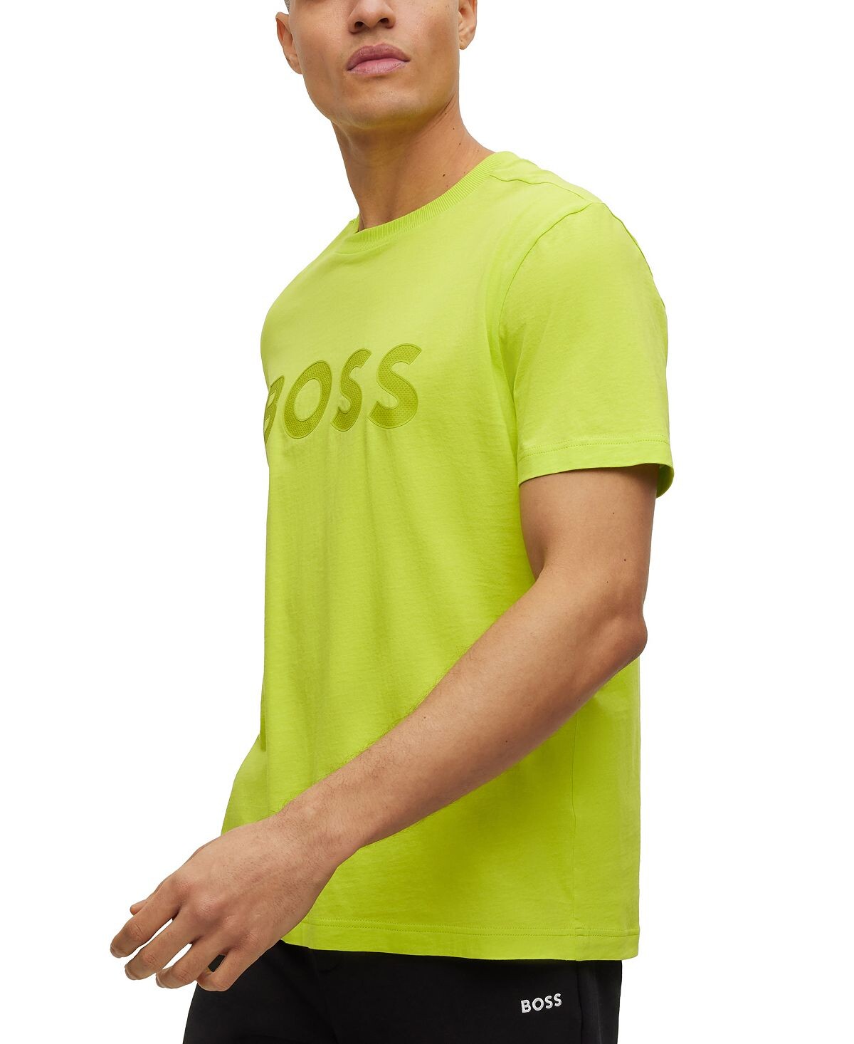 

Мужская футболка из хлопкового джерси с круглым вырезом и логотипом Hugo Boss