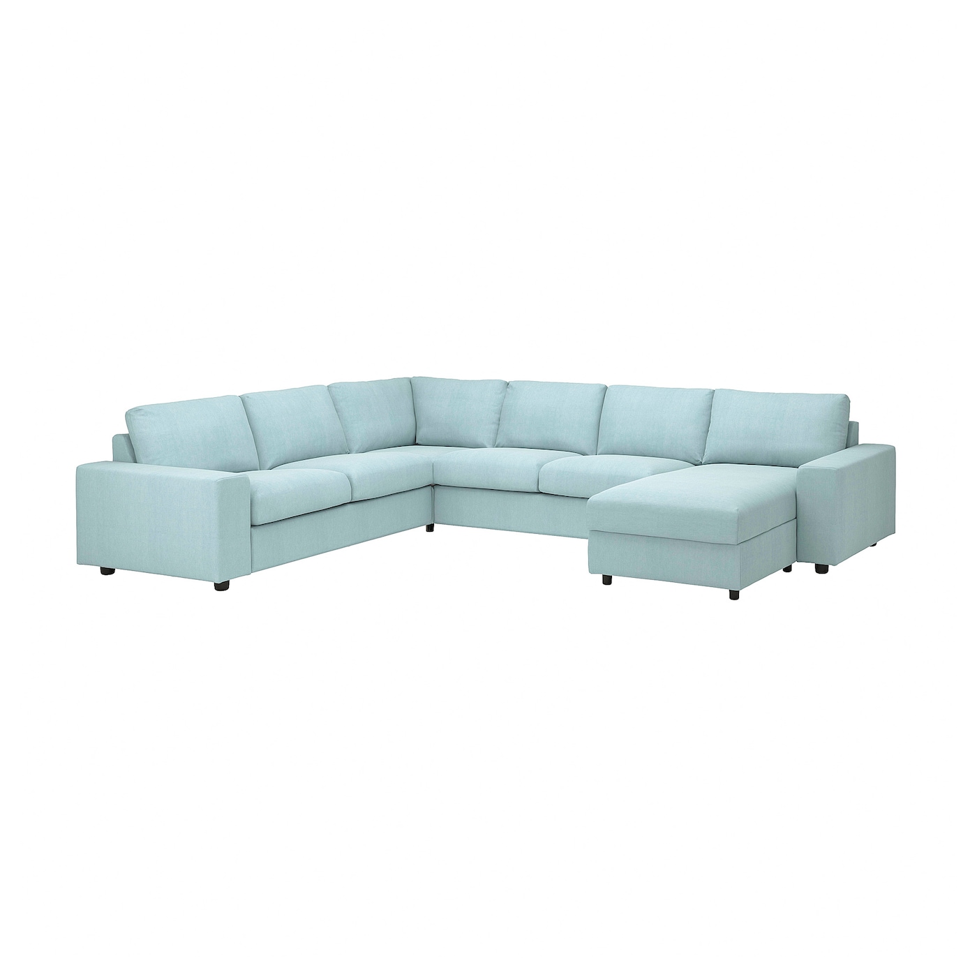 ВИМЛЕ Диван угловой, 5-местный. диван+диван, с широкими подлокотниками/Саксемара светло-синий VIMLE IKEA диван угловой bizzotto 0662861