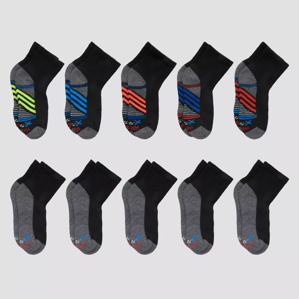 

Носки Hanes Boys' Premium, 10 пар, спортивные, до щиколотки Hanes Premium, цвет Black