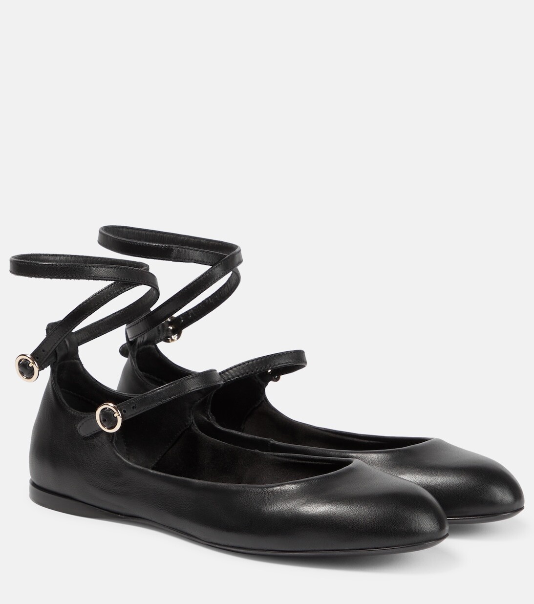 

Кожаные балетки Norma Max Mara, черный