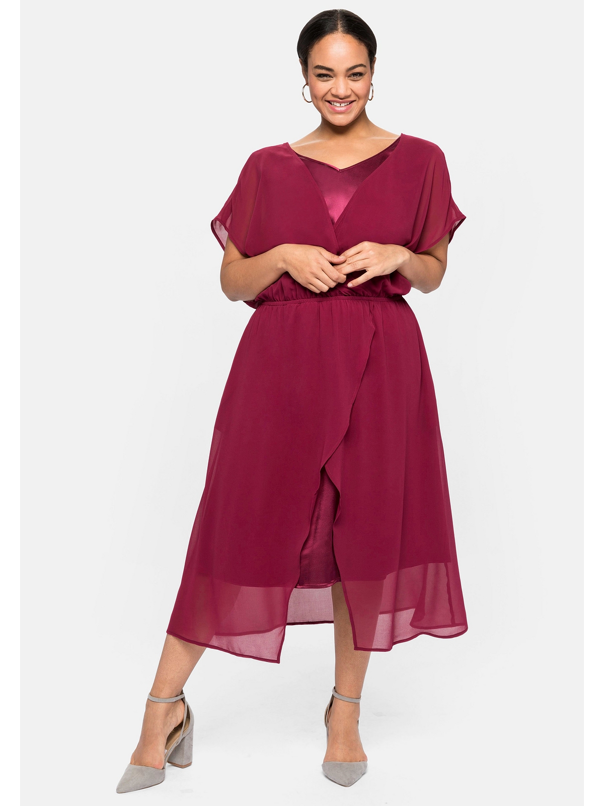 Платье sheego Cocktail, цвет himbeere