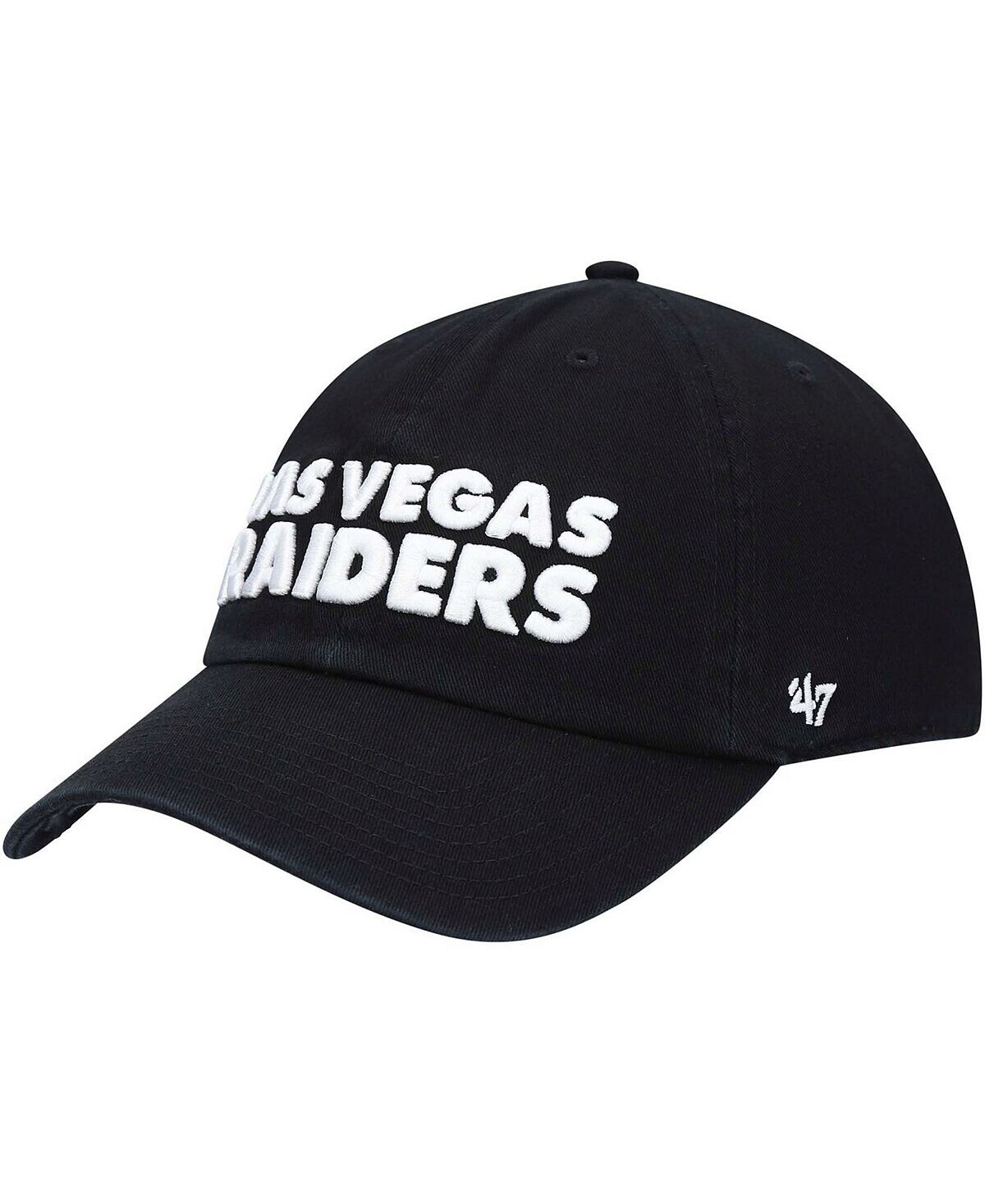

Черная мужская регулируемая кепка Las Vegas Raiders Clean Up Script '47 Brand