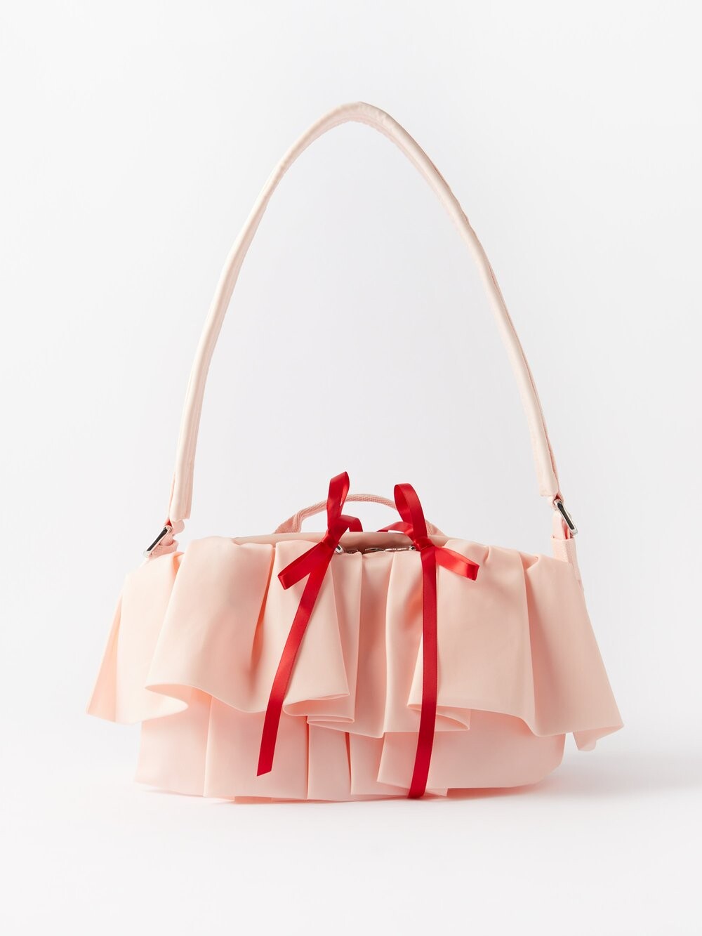 

Сумка на плечо из нейлона с оборками Simone Rocha, розовый