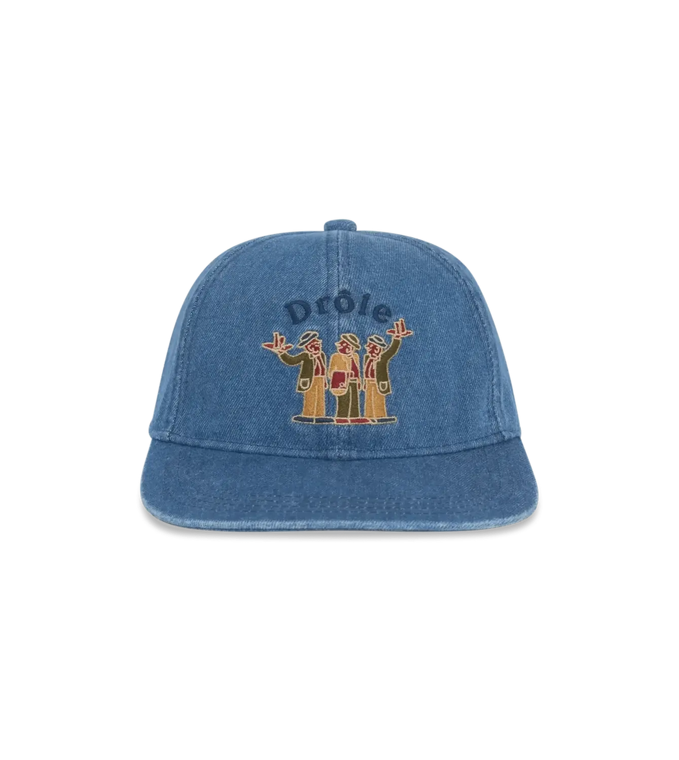 

Кепка с крильонной вышивкой stone wash Drôle De Monsieur, серый