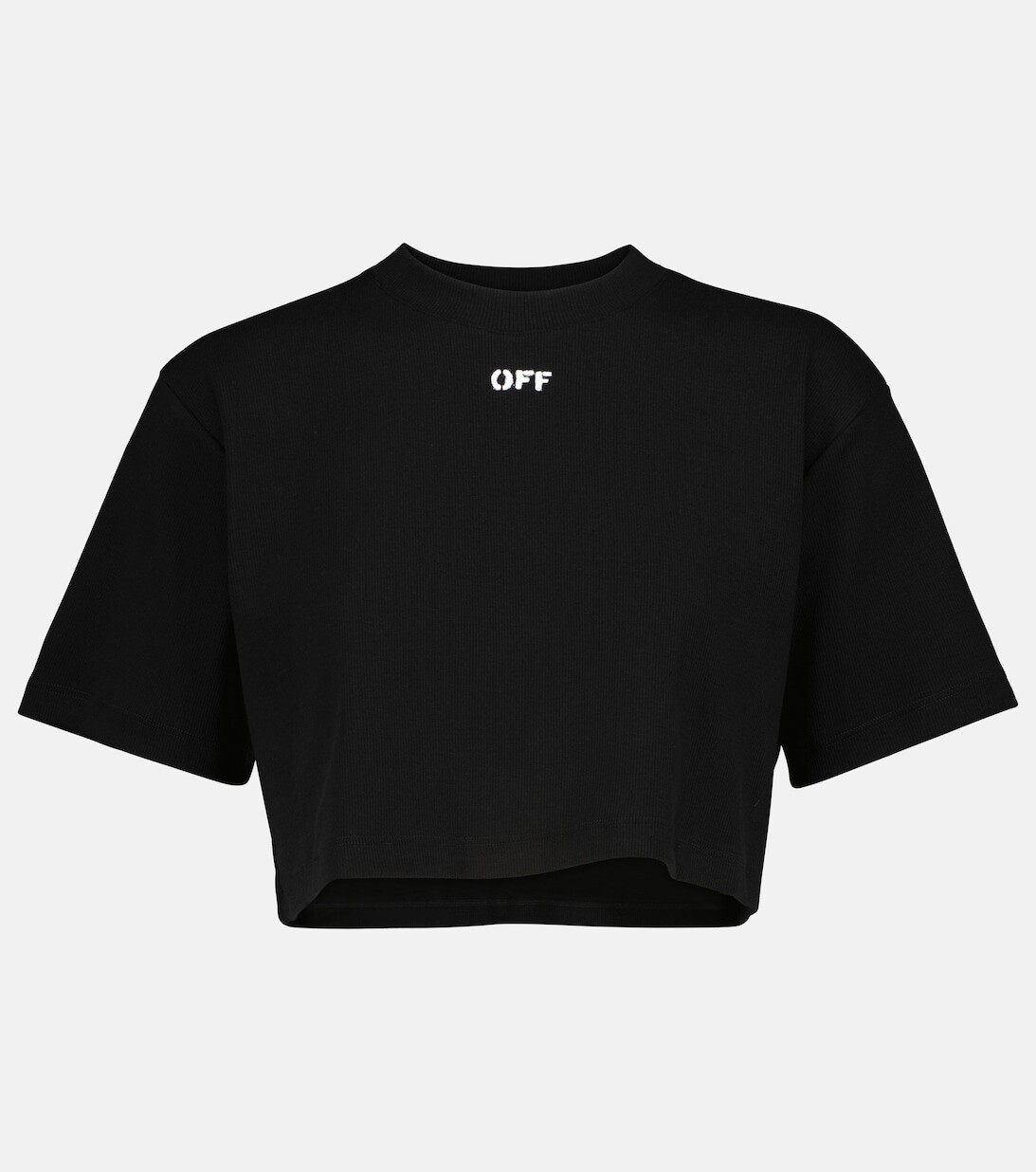 

Укороченная футболка с логотипом OFF-WHITE, черный