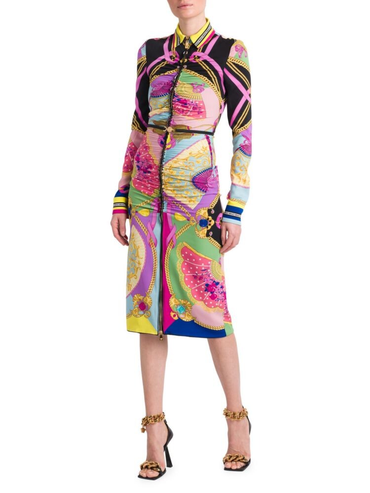 

Платье-рубашка миди Ventagli Versace, цвет Pink Multicolor
