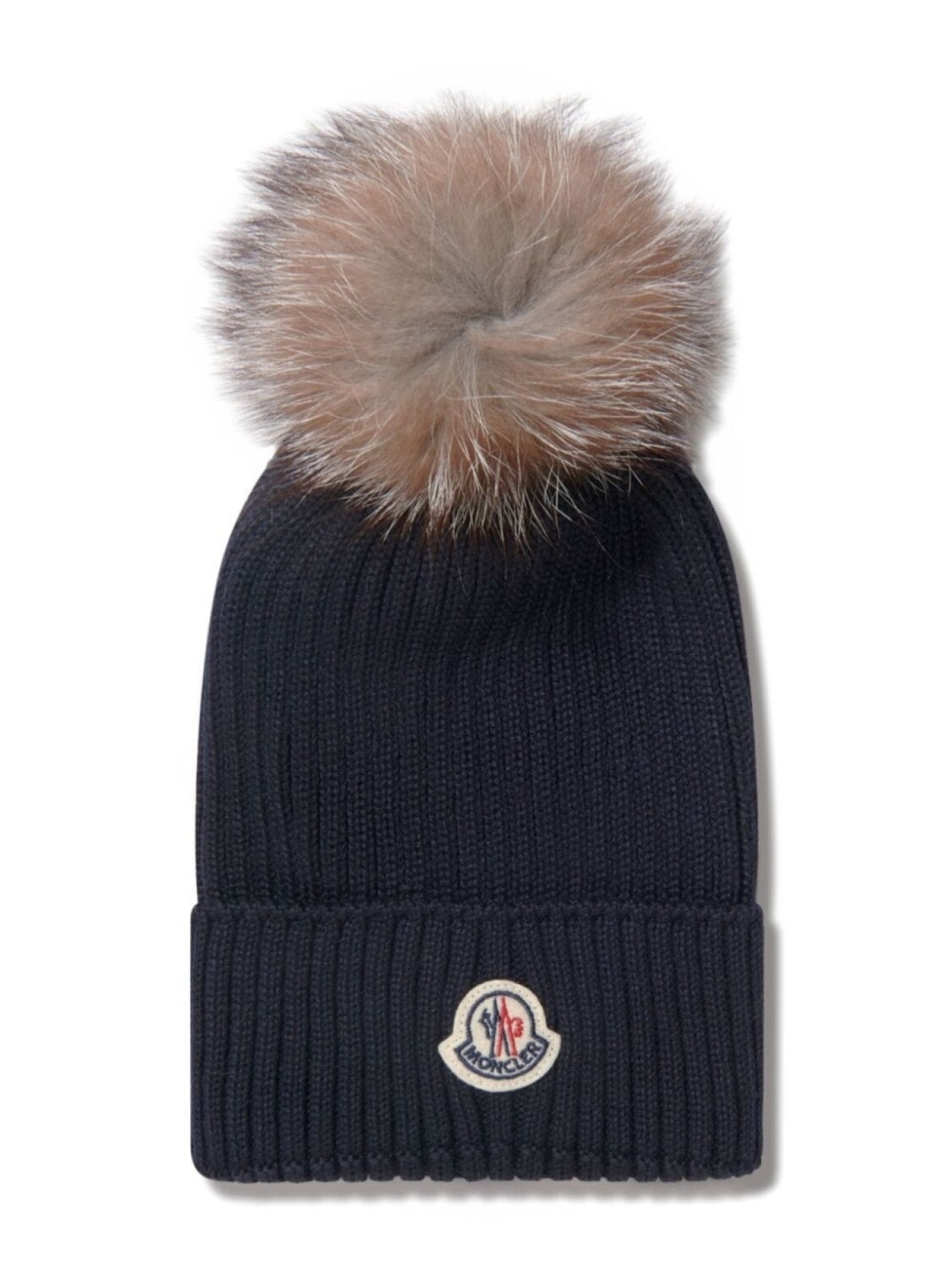 

Шапка бини в рубчик с логотипом Moncler Enfant, синий