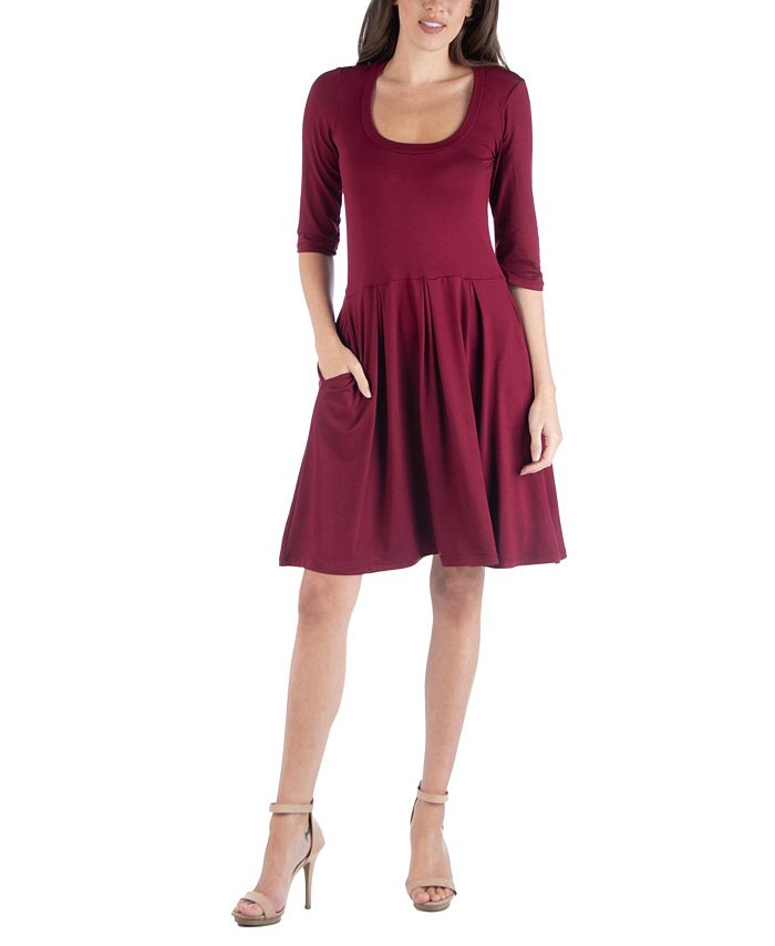цена Женское мини-платье с рукавом три четверти 24seven Comfort Apparel, фиолетовый
