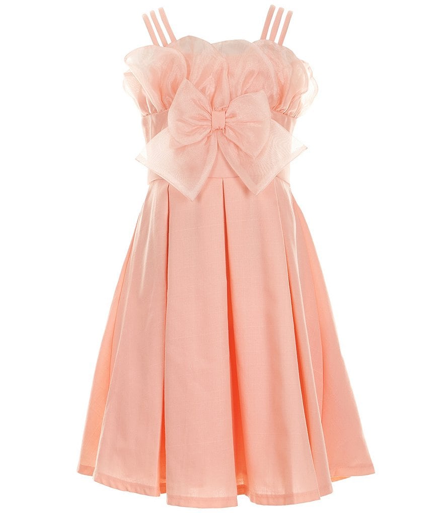 Bonnie Jean Бальное платье без рукавов с лифом-лепестками и обратными складками для больших девочек 7–16 лет, розовый