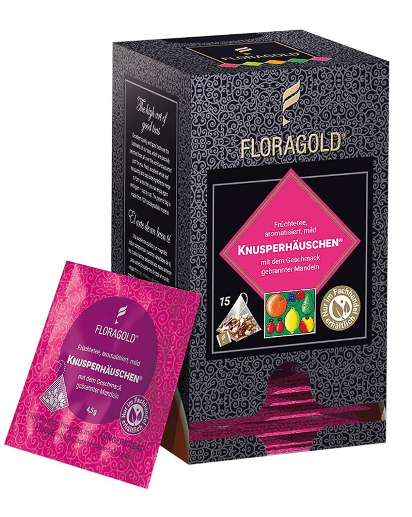

Чай фруктовый KNUSPERHÄUSCHEN от Floragold, 15 пакетиков-пирамидок