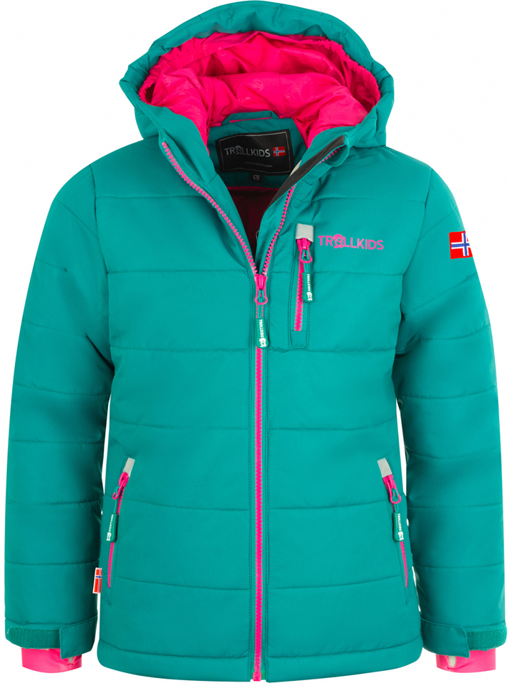 Лыжная куртка Trollkids Hemsedal XT, цвет Grün/Pink лыжная куртка trollkids lifjell цвет grau pink
