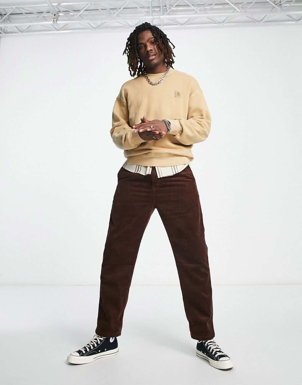

Carhartt WIP nelson, окрашенный в коричневый цвет, трикотаж