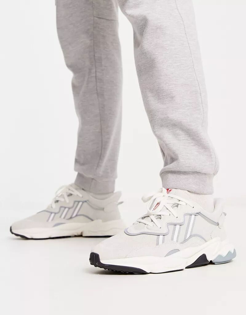 Бело-синие кроссовки adidas Originals Ozweego