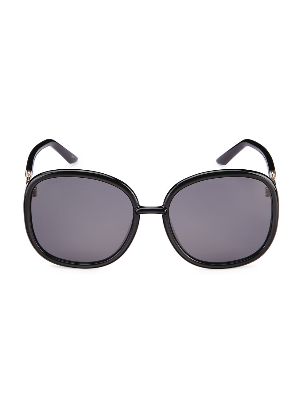 Овальные солнцезащитные очки Gucci Logo 60MM Gucci, черный