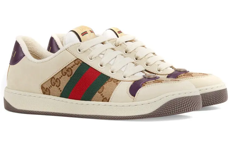 

Кроссовки Gucci Screener GG Canvas, бежевый/коричневый/фиолетовый